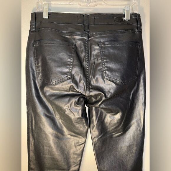 Kut from the Kloth “Mia High Rise Skinny” Button Fly Faux Leather Pants Sz 6 #72 - Picture 6 of 9